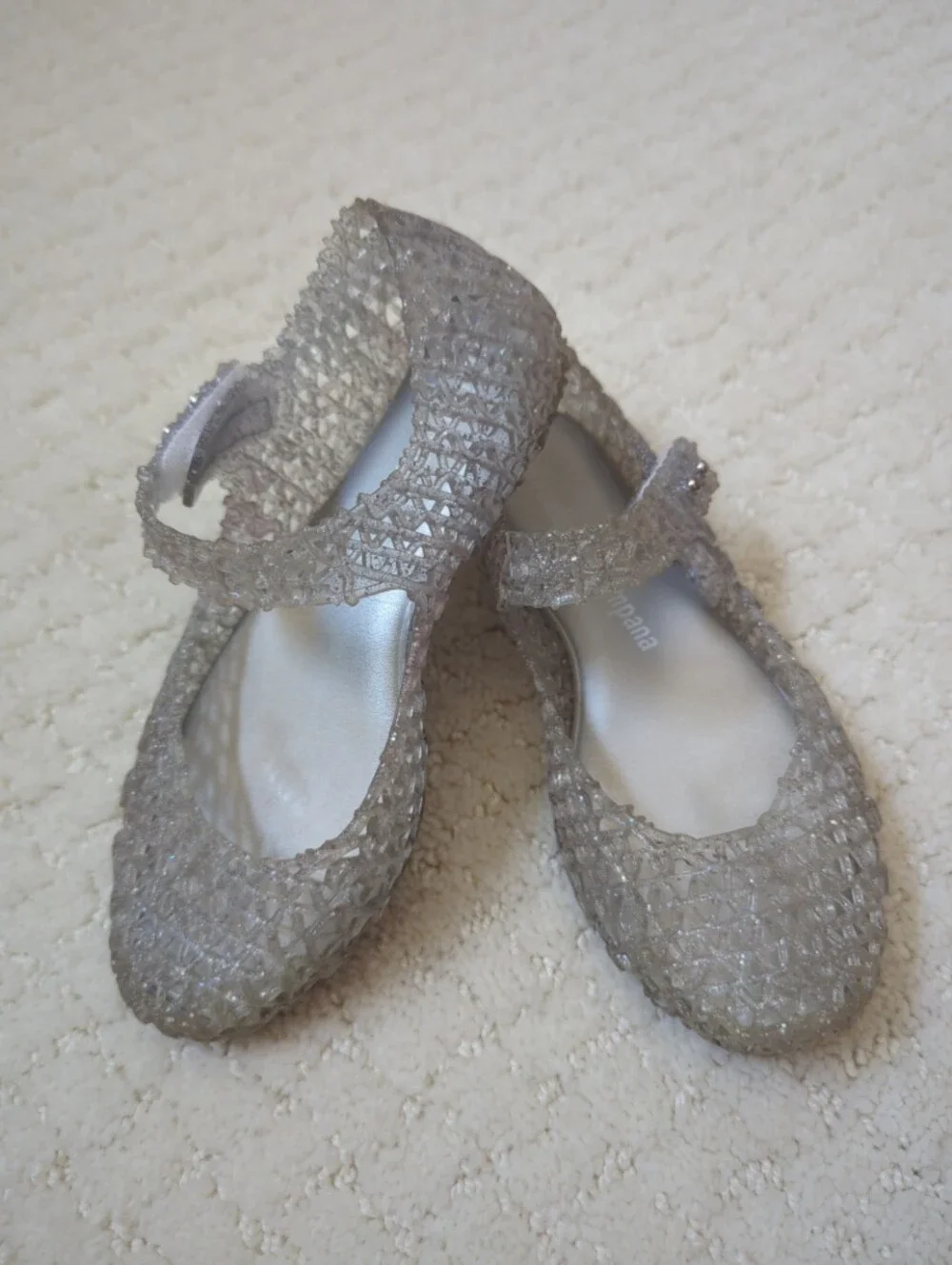 Mini Melissa Campana Jelly Shoes Clear Glitter Size 28/29 EUR 11 US